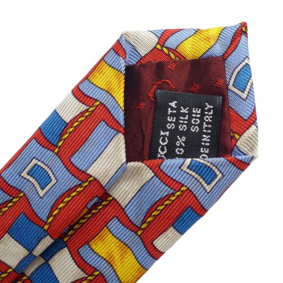 NWOT Gucci Yachting Signal Flags Print Silk Tie - Picture 6 of 6